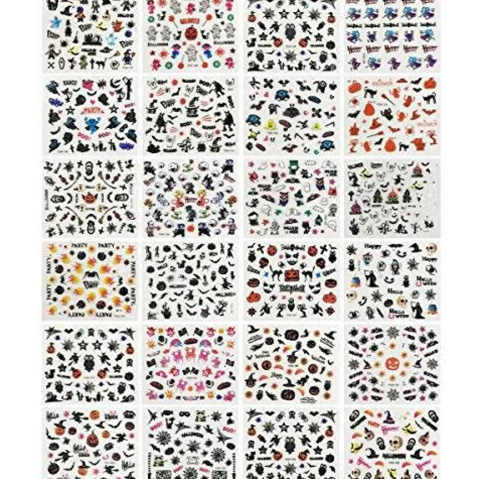 Wrapables Halloween Nail Stickers Nail Art Set Ghost Stickers Bat Nail Art (24 Sheets)