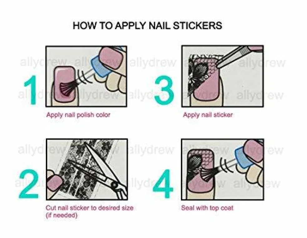 Wrapables Holographic Nail Stickers Metallic Letters, Numbers & Patterns Nail Stickers Nail Art (24 sheets)