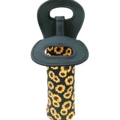 Wrapables Insulated Neoprene Wine Tote, One Bottle / Sunflowers