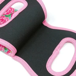 Wrapables Insulated Neoprene Wine Tote, One Bottle / Pink Roses
