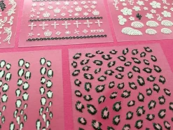 Wrapables Leopard Print, Floral, Crowns and Crosses Nail Art Self-Adhesive Stickers Nail Decals, Set of 5