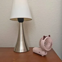 Wrapables Mini Portable Handheld and Desktop Rechargeable USB Fan, Pink Cat