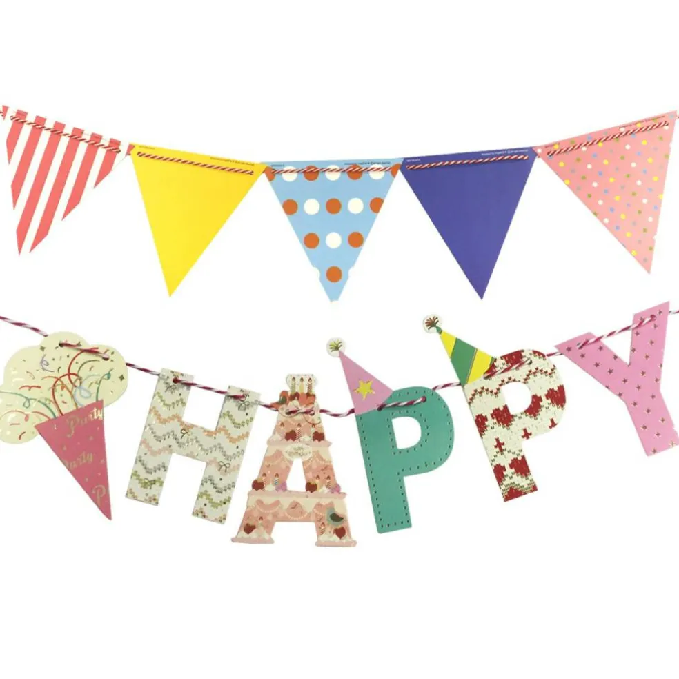 Wrapables Multi-Print Triangle Pennant and Birthday Banners Party Decorations
