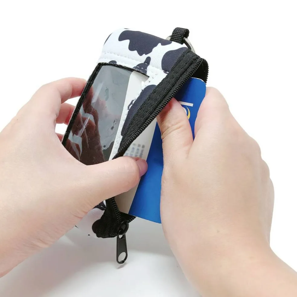 Wrapables Neoprene Mini Wristlet Wallet / Credit Card ID Holder with Lanyard