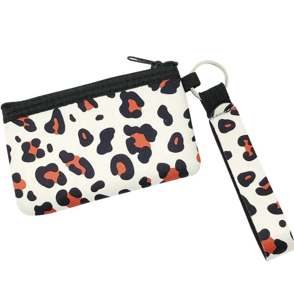 Wrapables Neoprene Mini Wristlet Wallet / Credit Card ID Holder with Lanyard