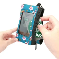 Wrapables Neoprene Mini Wristlet Wallet / Credit Card ID Holder with Lanyard