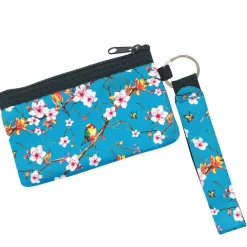 Wrapables Neoprene Mini Wristlet Wallet / Credit Card ID Holder with Lanyard