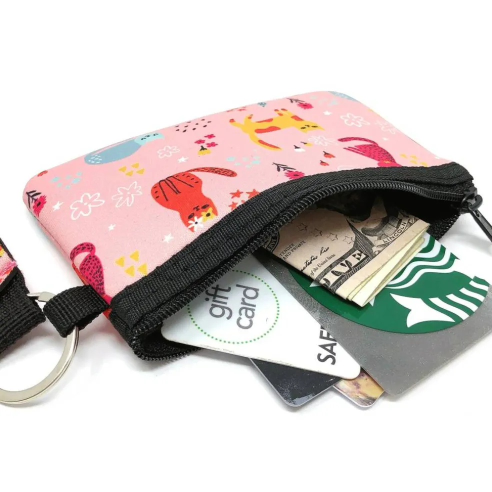 Wrapables Neoprene Mini Wristlet Wallet / Credit Card ID Holder with Lanyard