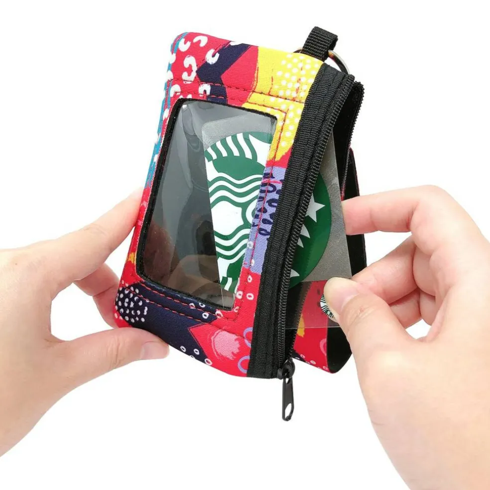 Wrapables Neoprene Mini Wristlet Wallet / Credit Card ID Holder with Lanyard