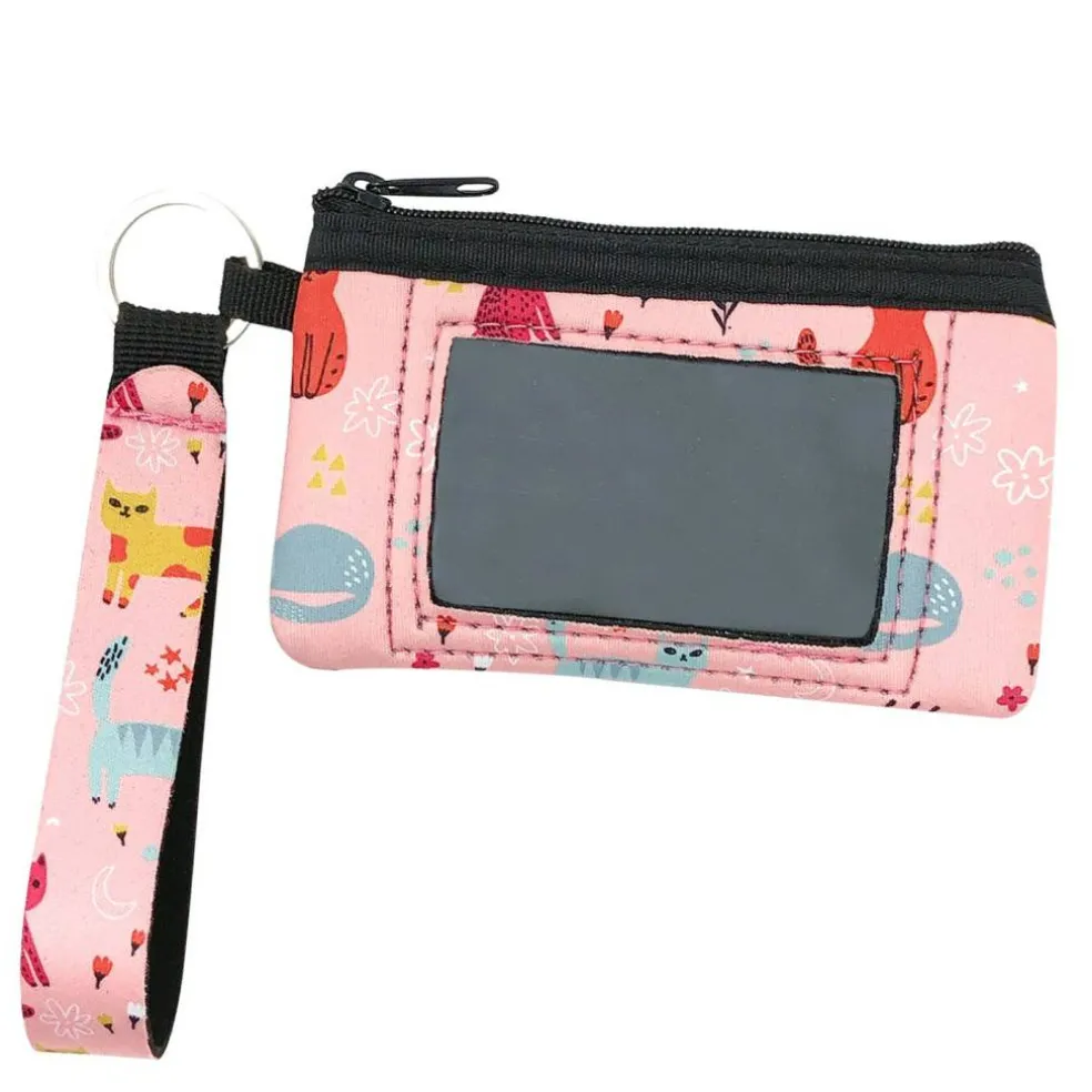 Wrapables Neoprene Mini Wristlet Wallet / Credit Card ID Holder with Lanyard