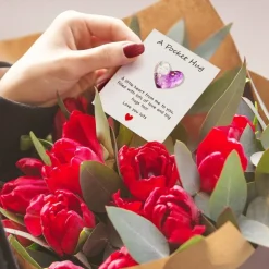 Wrapables Pocket Hug Valentines Day Token Heart Gift with Greeting Card (Set of 8)