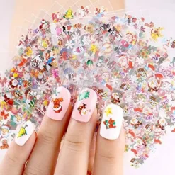 Wrapables 24 Sheets Falala Christmas Nail Stickers Holiday Nails Set Nail Art Sheets