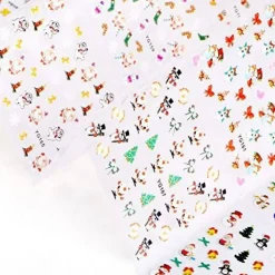 Wrapables 24 Sheets Falala Christmas Nail Stickers Holiday Nails Set Nail Art Sheets