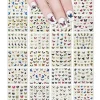 Wrapables 24 Sheets Multicolor Butterfly with Gold Trim Nail Stickers Nail Art Set (Multicolor Butterfly)
