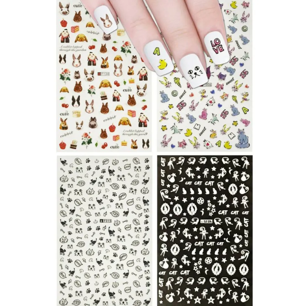 Wrapables 4 Sheets Nail Stickers Nail Art Set