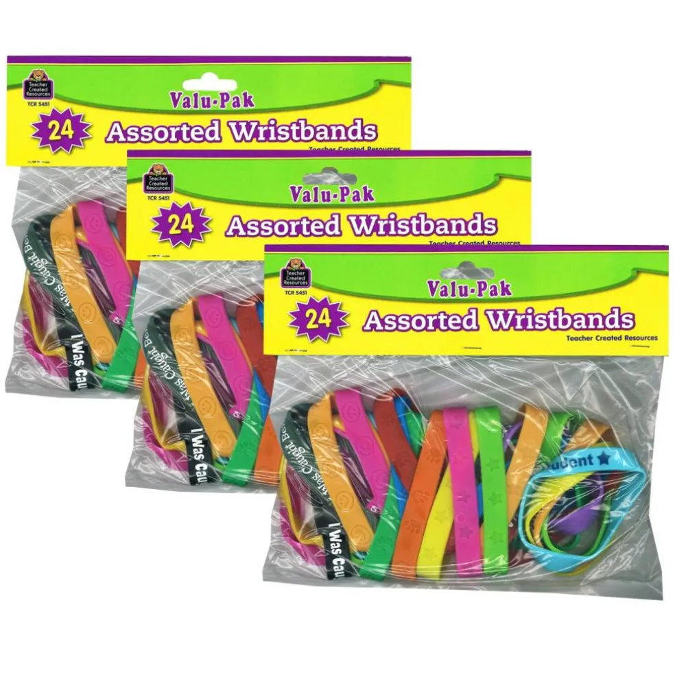 Wristbands Valu-Pak, Assorted, 24 Per Pack, 3 Packs