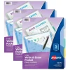 Write & Erase Durable Plastic Dividers with Pockets, 5-Tab Set, Multicolor, 3 Sets