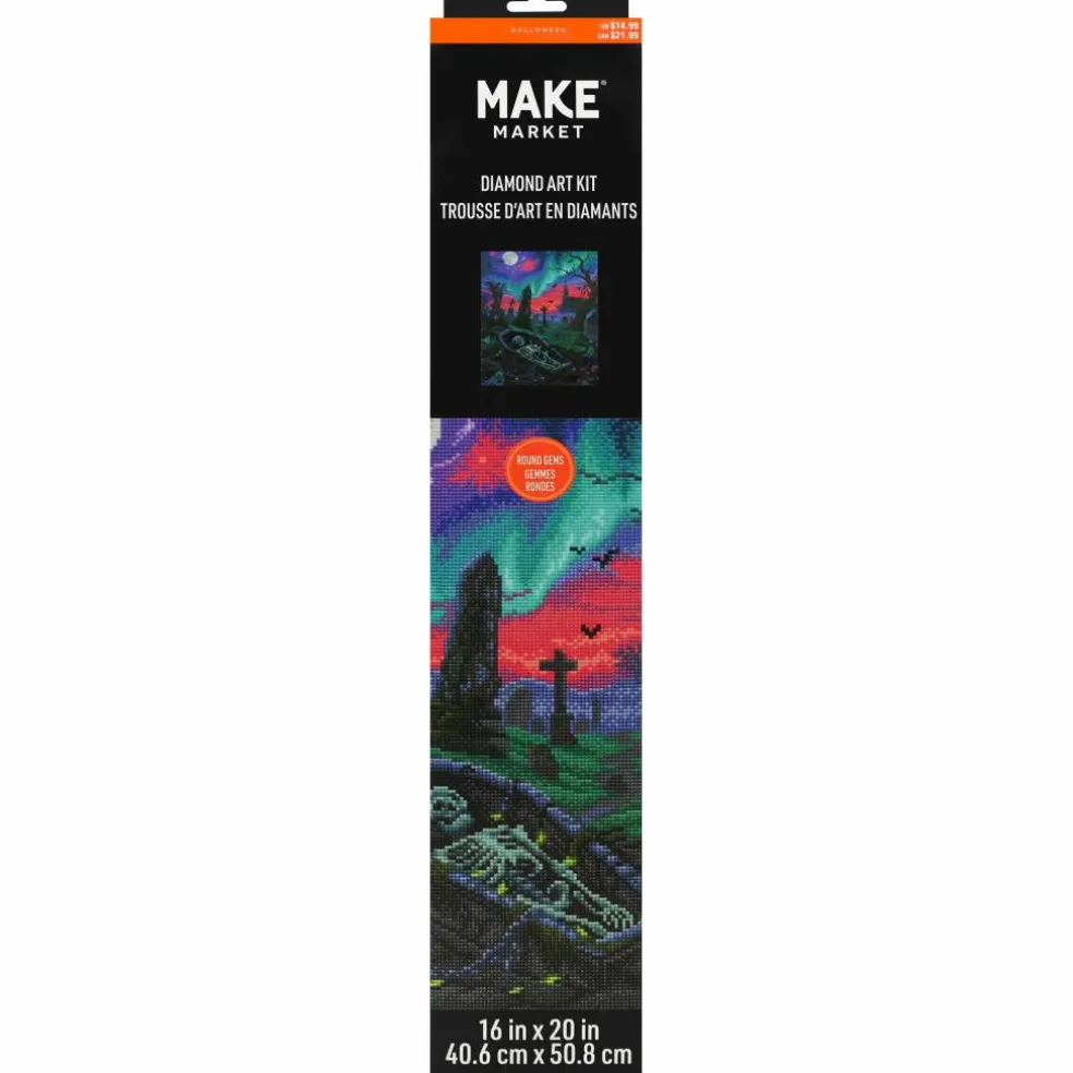 16" x 20" Aurora Borealis Graveyard Diamond Art Kit by Make Market®
