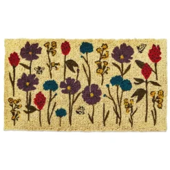 1'6" x 2'6"  Bee Flowers Coir Mat Rectangle Indoor and Outdoor Coir Door Welcome Mat