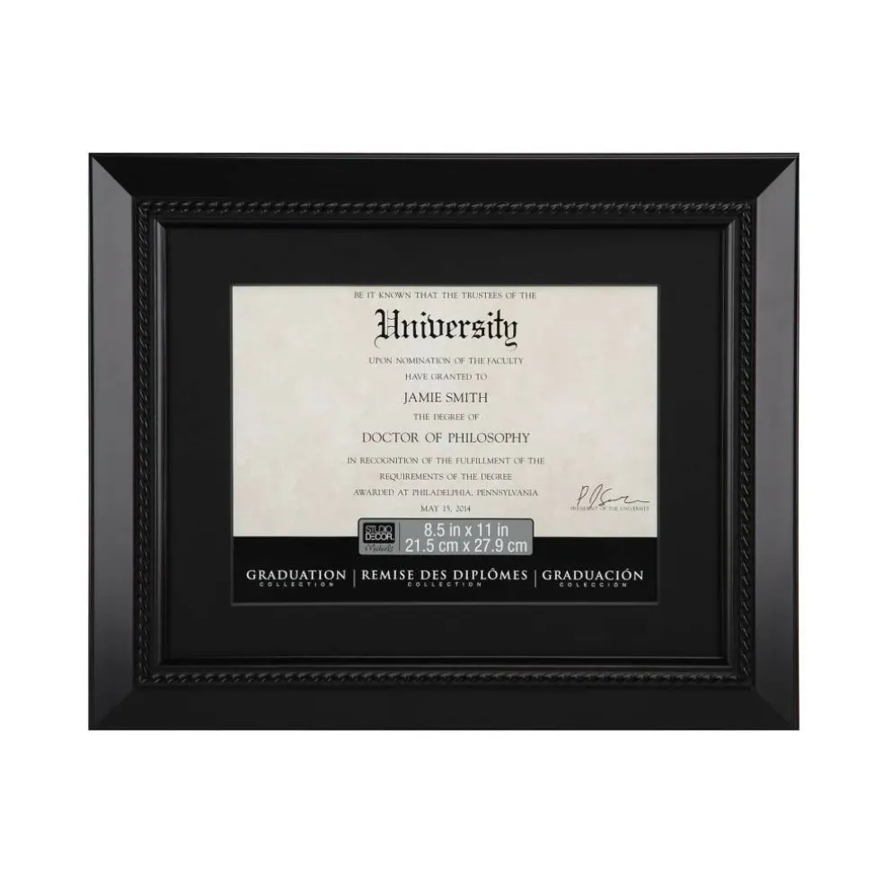 8.5" x 11" Black Document Frame with Mat by Studio Décor®