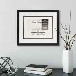 8.5" x 11" Black Document Frame with Triple Mat by Studio Décor®