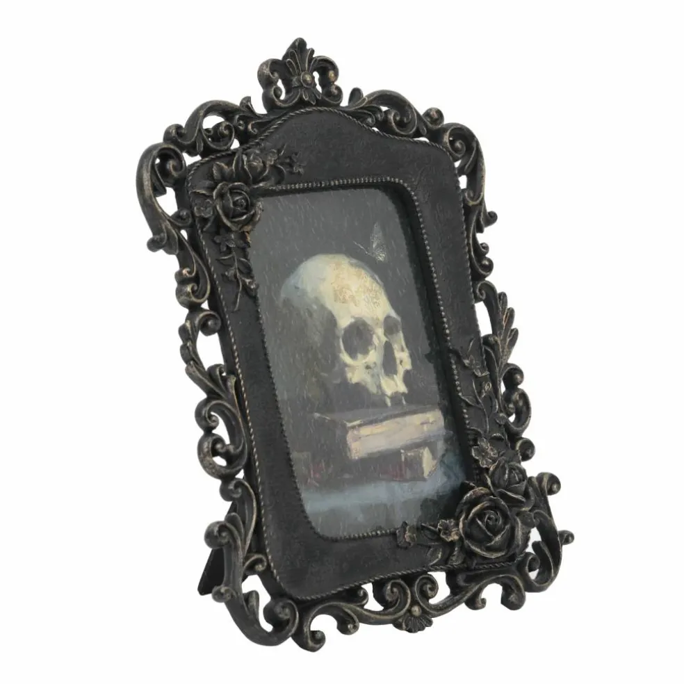 7.5" x 9.5" Black Framed Skull & Books Tabletop Décor by Ashland®