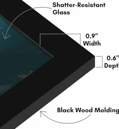 5x7 Black Picture Frame with Shatter-Resistant Glass, Gallery-Style Engineered Wood Photo Frame for Tabletop & Wall Display, Modern MDF Frame for Home & Office Decor