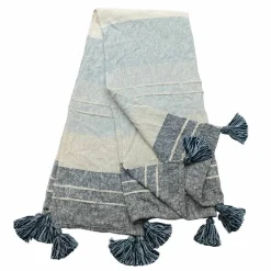 50" x 60" Blue Tassel Throw Blanket by Ashland®