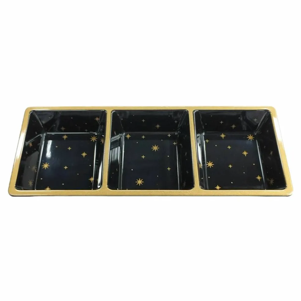 15" x 6" Bound by Magic Melamine 3-Section Platter with Stars by Celebrate It™