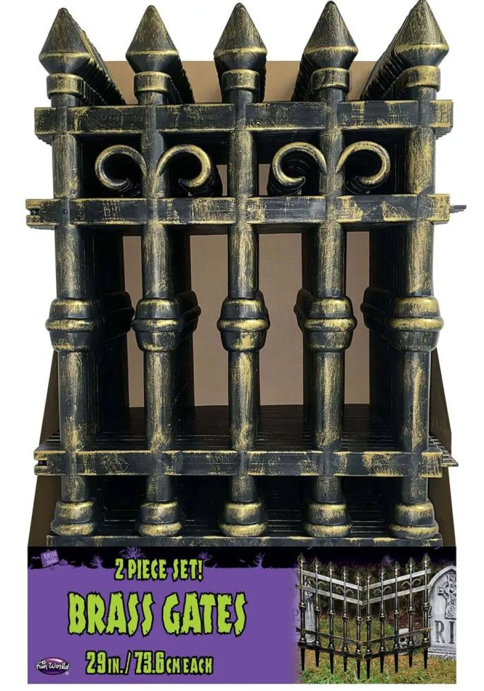 35" X 29" Brass Graveyard Gates Decoration