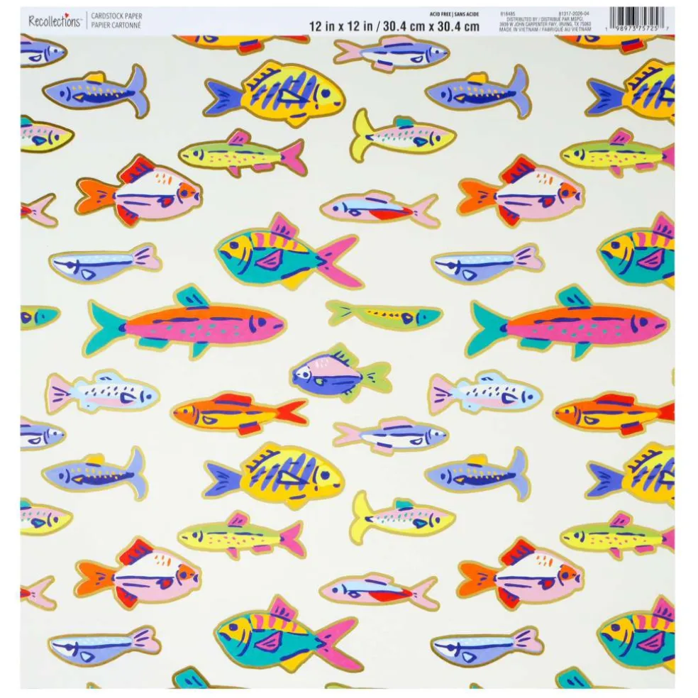 12" x 12" Bright Fish Foil-Accented Cardstock Paper by Recollections™