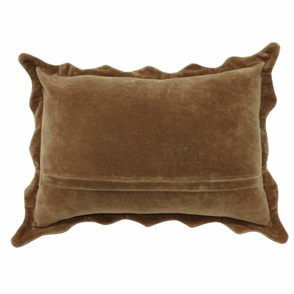 20" x 14" Brown Velvet Scalloped Pillow by Ashland®