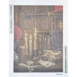 16" x 20" Candlelit Bookcase Diamond Art Kit by Make Market®