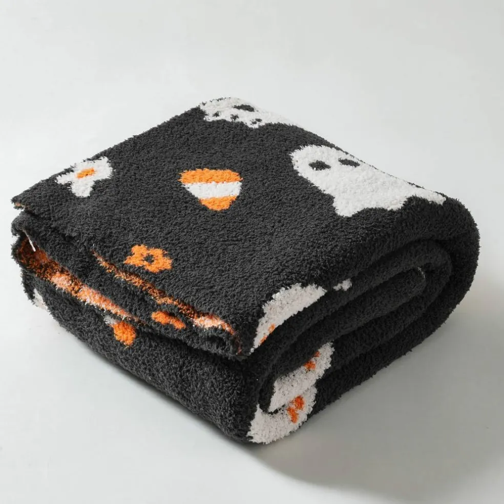 50" x 60" Candy Corn, Flowers & Skull Throw Blanket by Ashland®