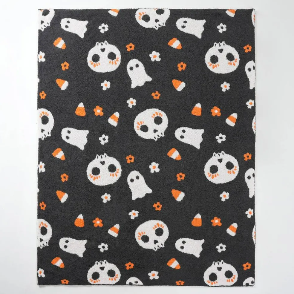 50" x 60" Candy Corn, Flowers & Skull Throw Blanket by Ashland®