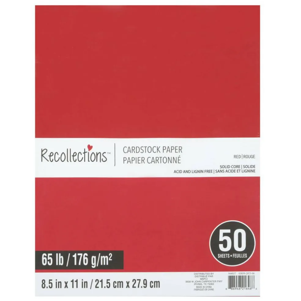 8.5" x 11" Cardstock Paper by Recollections™, 50 Sheets