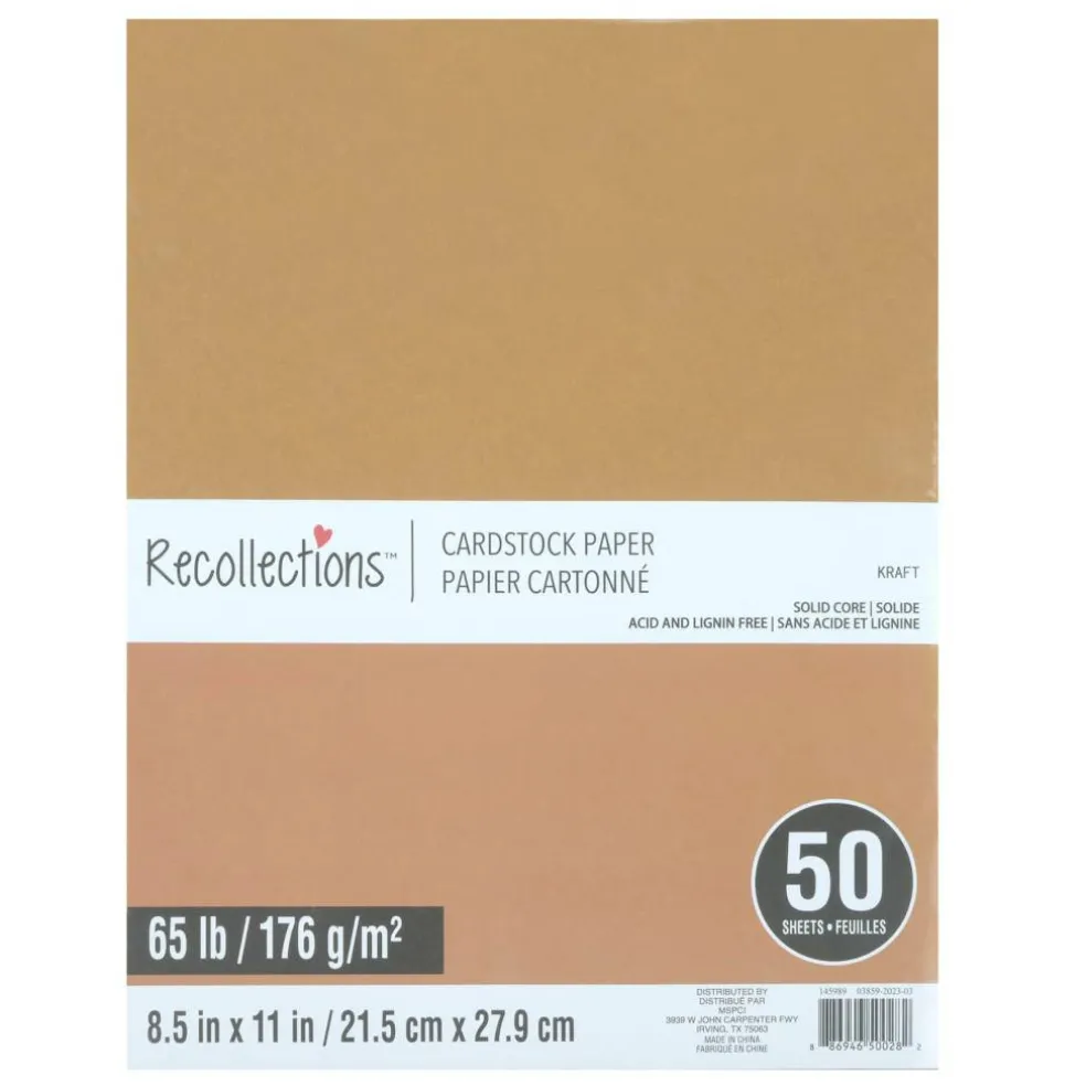 8.5" x 11" Cardstock Paper by Recollections™, 50 Sheets