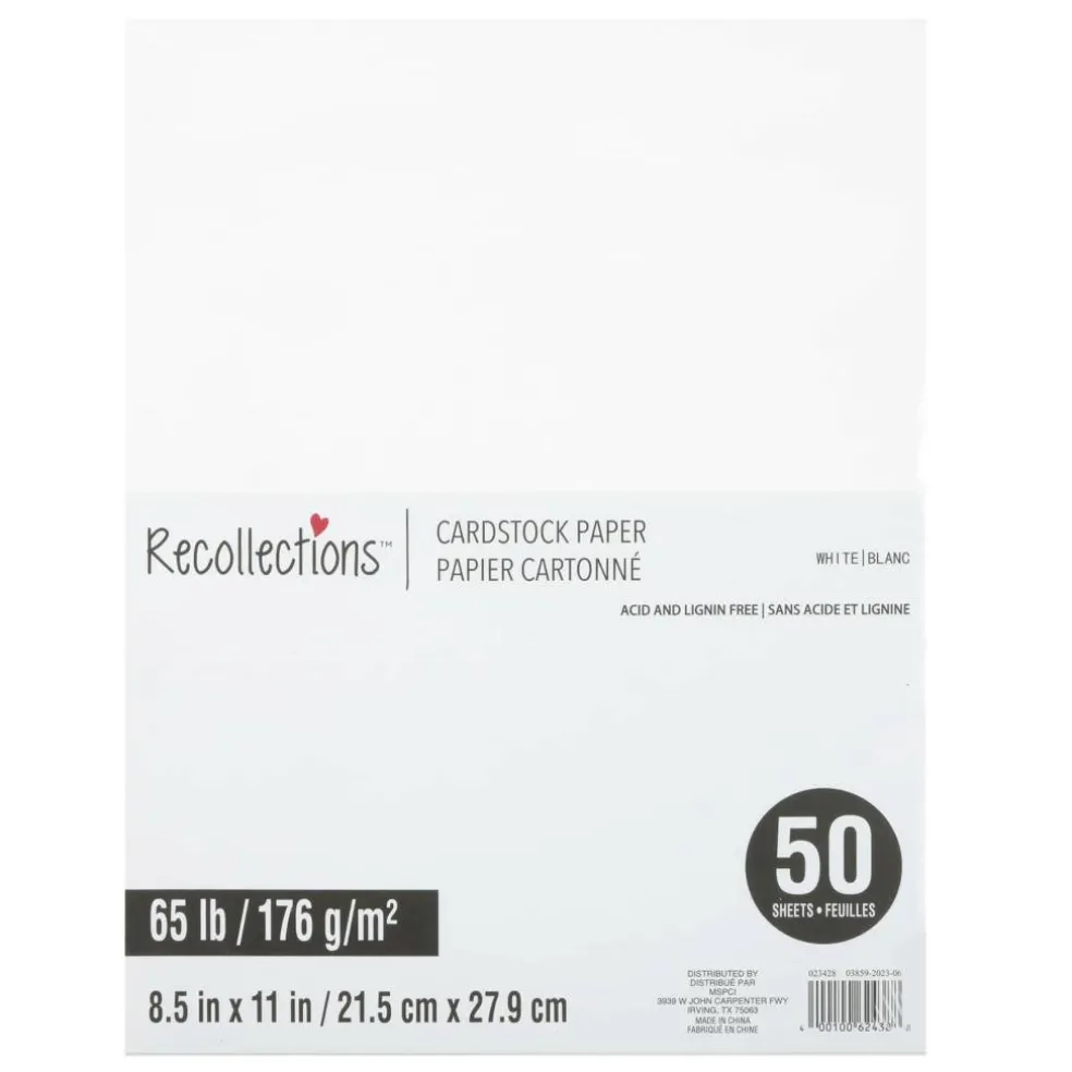 8.5" x 11" Cardstock Paper by Recollections™, 50 Sheets
