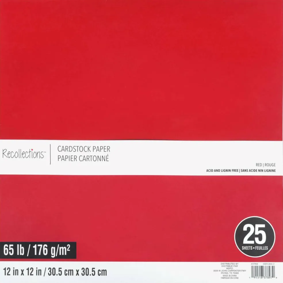 12" x 12" Cardstock Paper by Recollections™, 25 Sheets