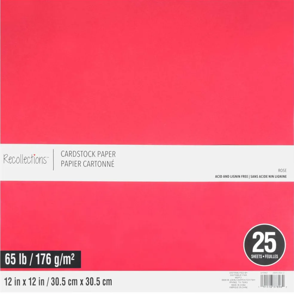12" x 12" Cardstock Paper by Recollections™, 25 Sheets