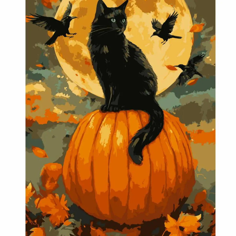 11" x 14" Cat on a Pumpkin Paint-by-Number Kit by Artist's Loft®