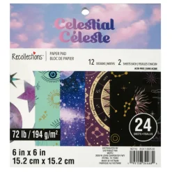 6" x 6" Celestial Paper Pad by Recollections™, 24 Sheets