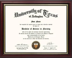 8.5x11 Certificate Diploma Frame – Solid Wood with UV Protection Acrylic, Cherry Finish with Gold Trim