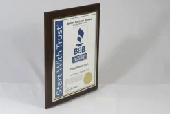 10.5 x 13" Certificate Display Plaque - Offered in Coated Cherry Wood with an 8.5 x 11" Gold Frame - Slide in Your Diploma, Award Certificate, Award of Achievement, Class Photo, and More