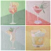 6" x 6" Cocktail Drinks 4-Piece Stretched Canvas Diamond Art Kit by Make Market®