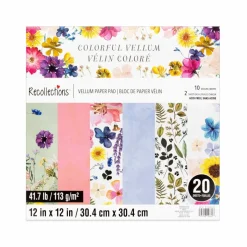 12" x 12" Colorful Vellum Paper Pad by Recollections™, 20 Sheets