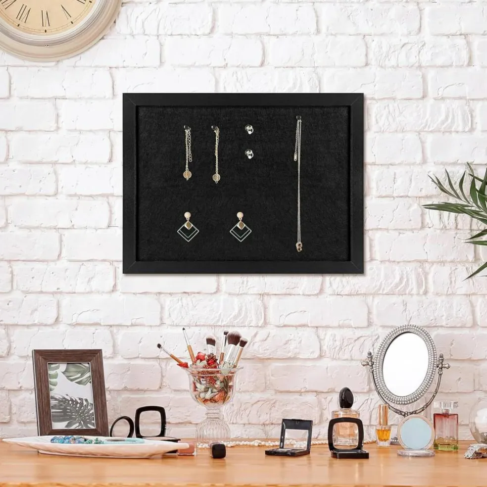 11" X 8" Cork Boards for Walls with Pins(All Black)