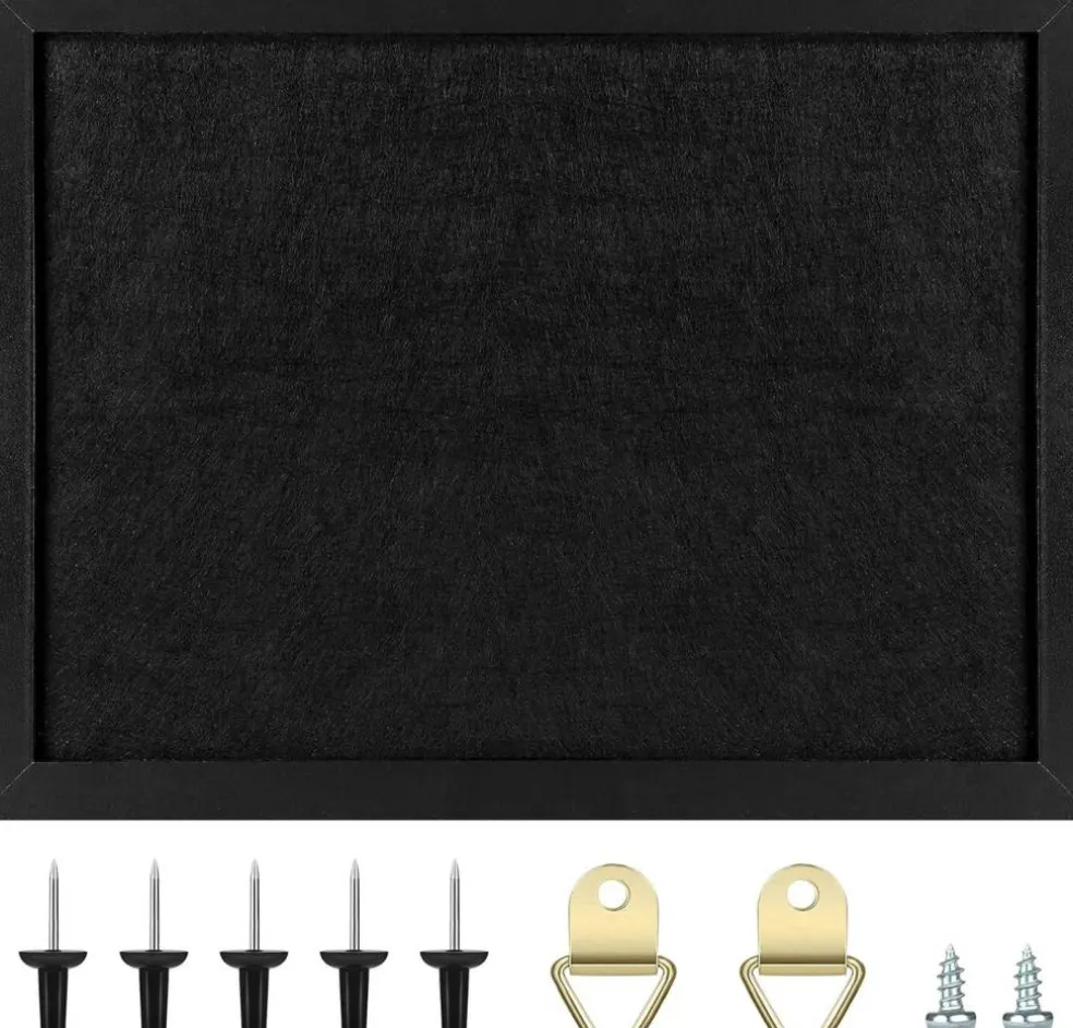 11" X 8" Cork Boards for Walls with Pins(All Black)