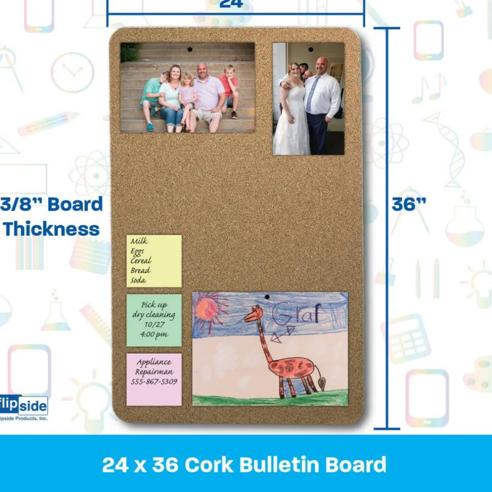 24 x 36 Cork Bulletin Board Pack of 2