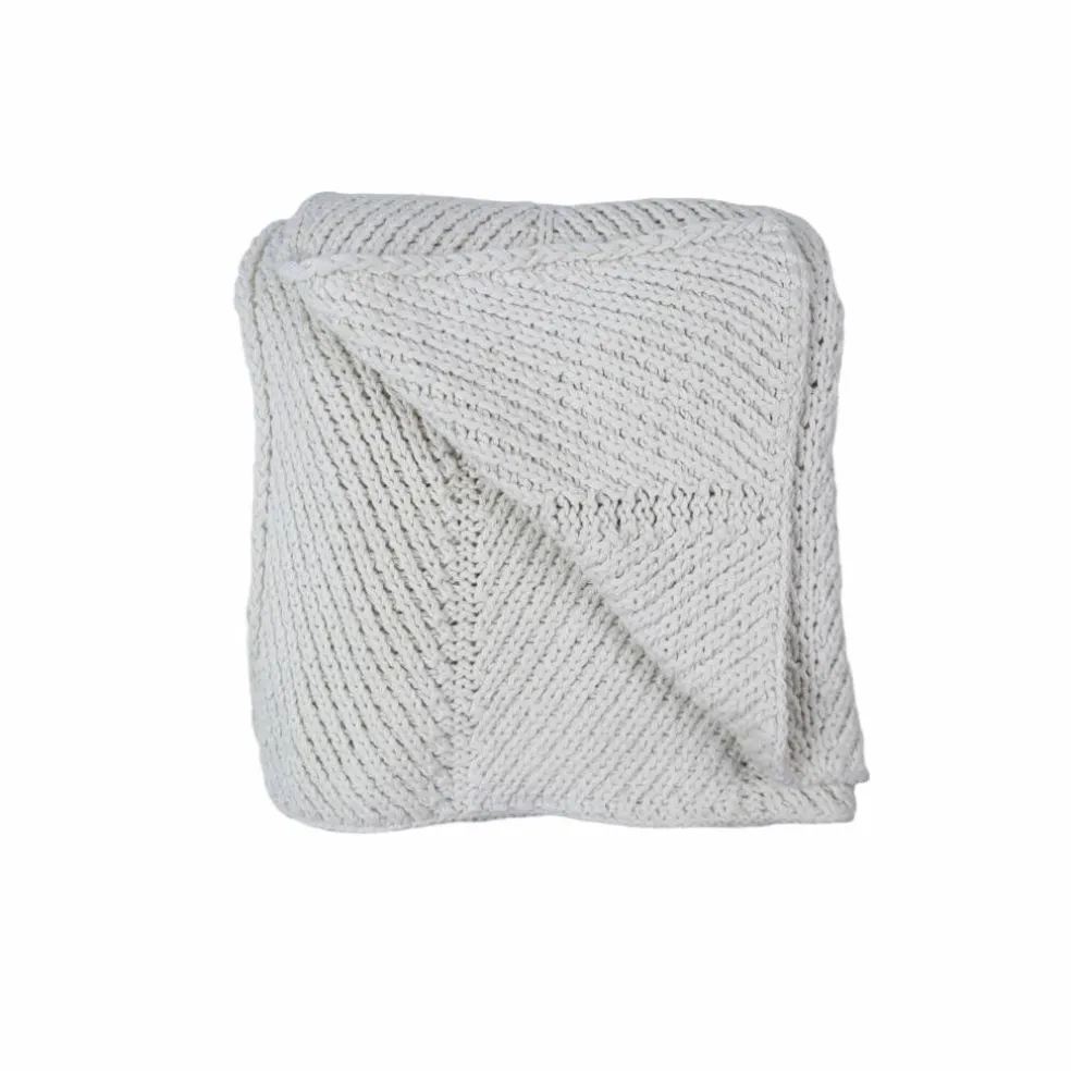 50" x 60" Cream Cotton Knit Throw by Ashland®